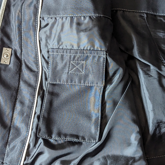 Utex Coat Women's Medium Black & Cream Detail with Buttons - Picture 6 of 9